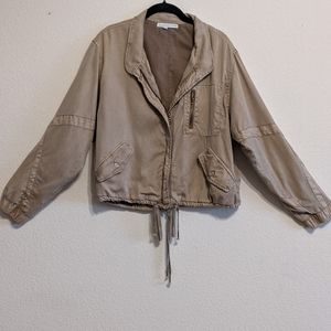 Young Fabulous And Broke Tan Tencel Clara Utility Jacket Size Small